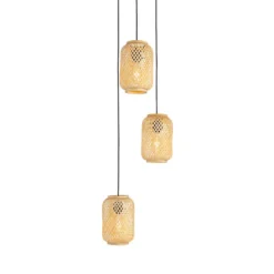 Qazqa hanglamp yvonne beige e27