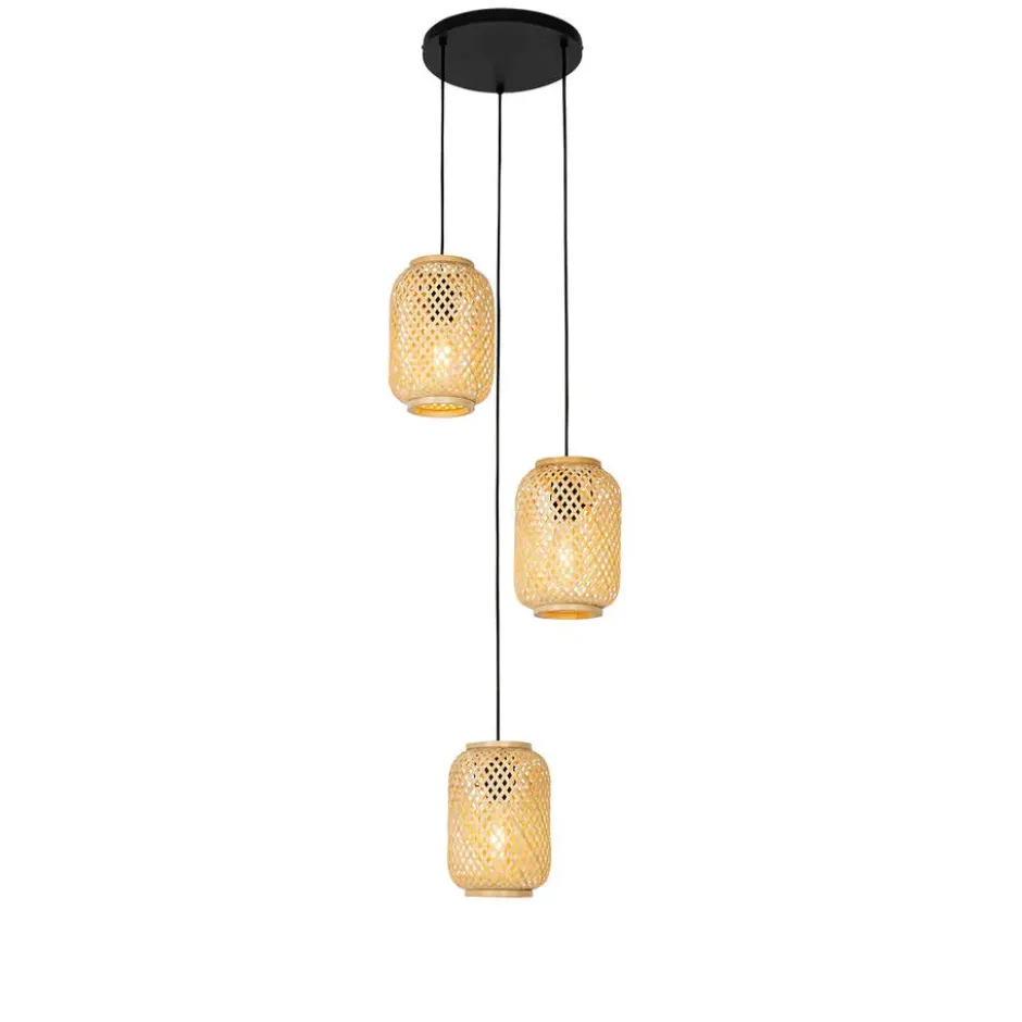 Qazqa hanglamp yvonne beige e27