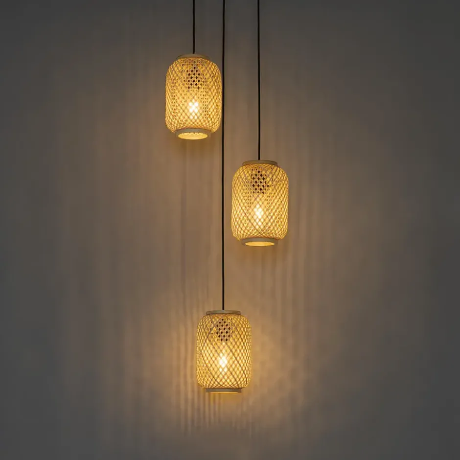 Qazqa hanglamp yvonne beige e27