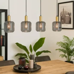 Qazqa hanglamp zuzanna grijs e27