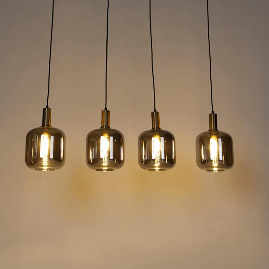 Qazqa hanglamp zuzanna grijs e27
