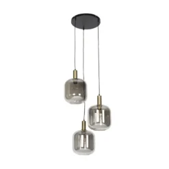 Qazqa hanglamp zuzanna grijs e27