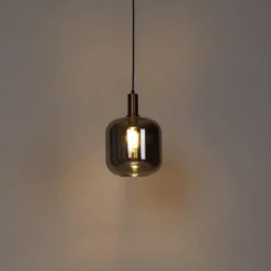Qazqa hanglamp zuzanna grijs e27