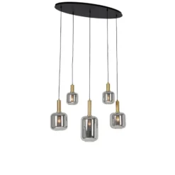 Qazqa hanglamp zuzanna grijs e27