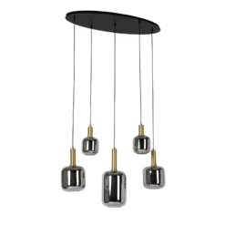 Qazqa hanglamp zuzanna grijs e27