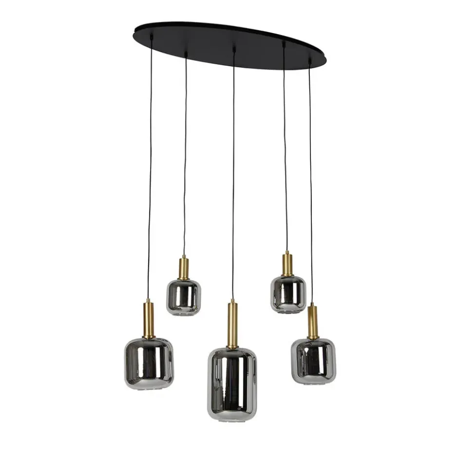 Qazqa hanglamp zuzanna grijs e27