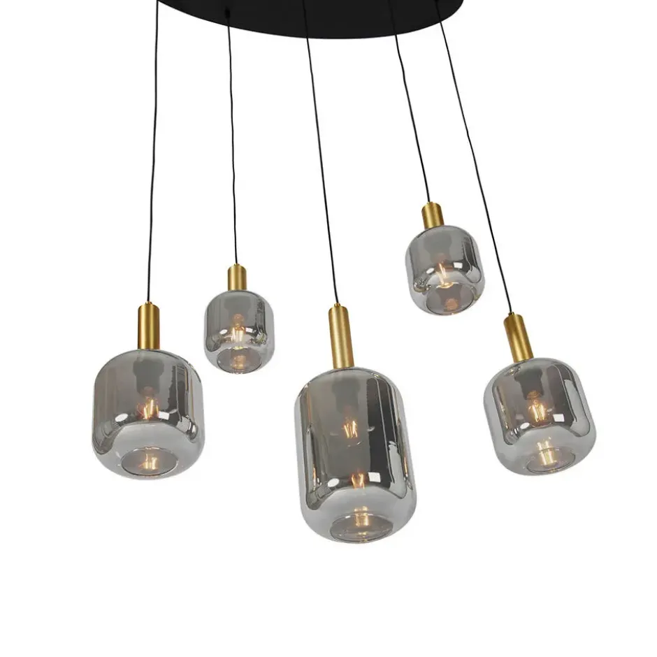 Qazqa hanglamp zuzanna grijs e27