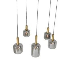 Qazqa hanglamp zuzanna grijs e27