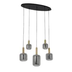 Qazqa hanglamp zuzanna grijs e27