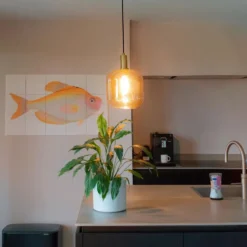 Qazqa hanglamp zuzanna oranje e27