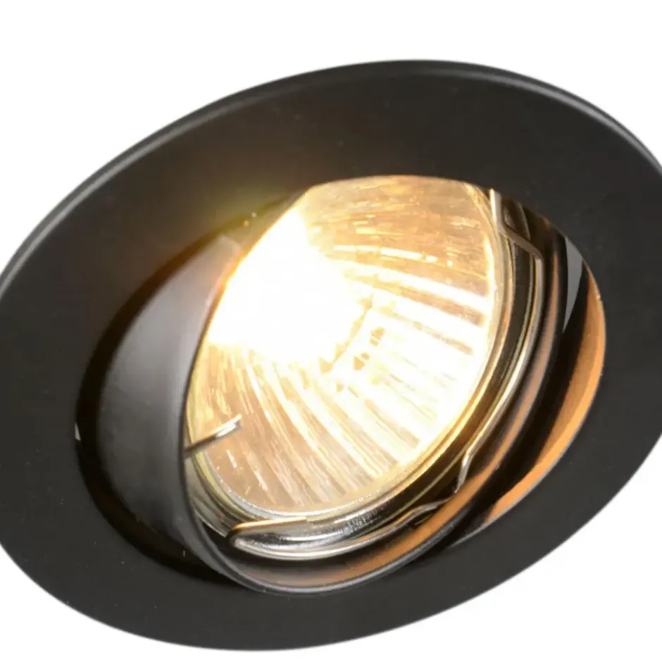 Qazqa inbouwspot edu zwart gu10