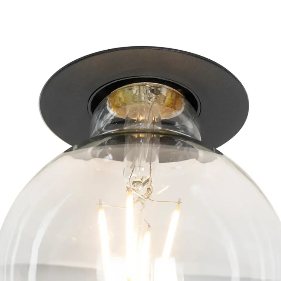 Qazqa inbouwspot insight zwart e27