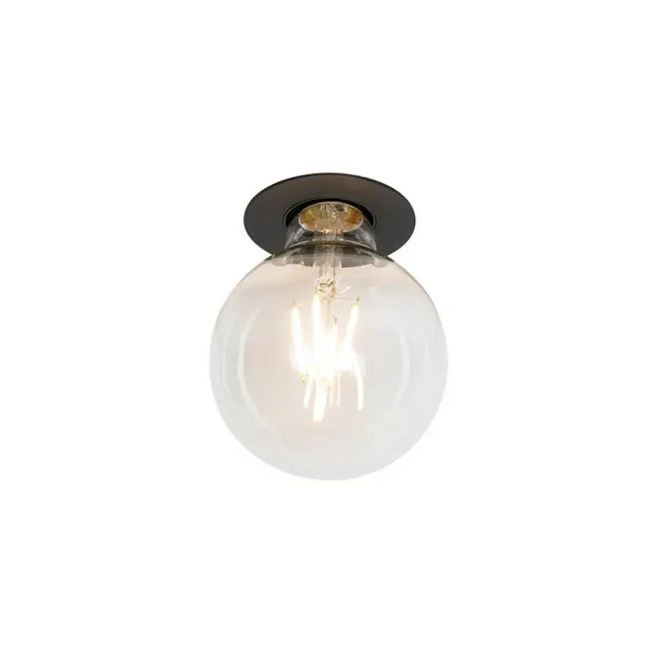Qazqa inbouwspot insight zwart e27