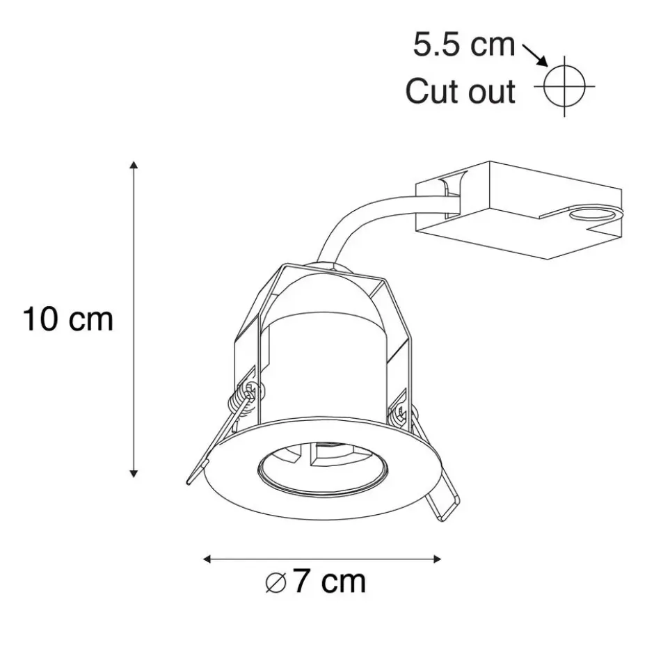 Qazqa inbouwspot insight zwart e27
