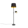 Qazqa lamp met leesarm retro zwart e27