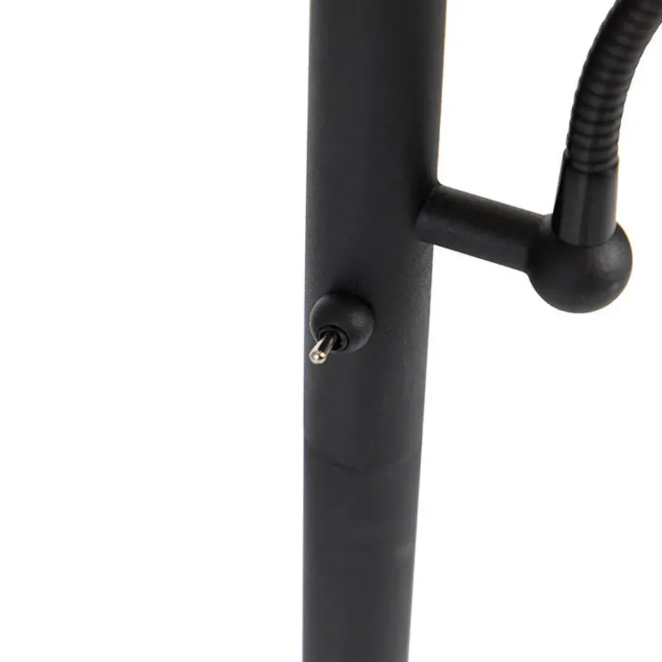 Qazqa lamp met leesarm retro zwart e27