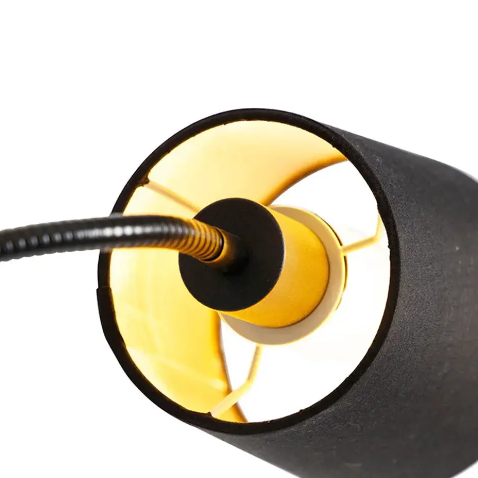 Qazqa lamp met leesarm retro zwart e27