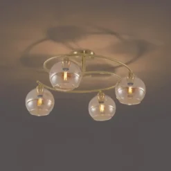 Qazqa plafondlamp alanis goudkleurig e14