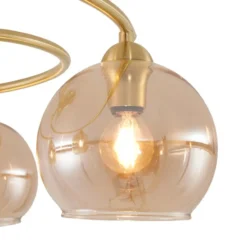 Qazqa plafondlamp alanis goudkleurig e14