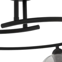Qazqa plafondlamp alanis zwart e14