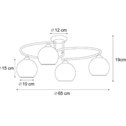 Qazqa plafondlamp alanis zwart e14