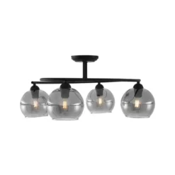 Qazqa plafondlamp alanis zwart e14