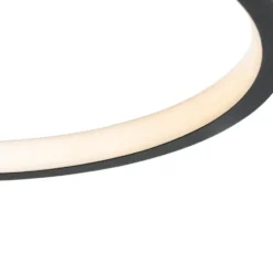 Qazqa plafondlamp alec zwart geïntegreerde led