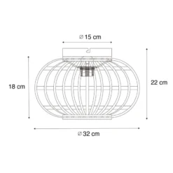 Qazqa plafondlamp amira beige e27