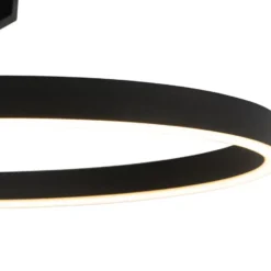 Qazqa plafondlamp anello zwart geïntegreerde led