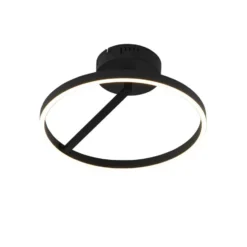 Qazqa plafondlamp anello zwart geïntegreerde led