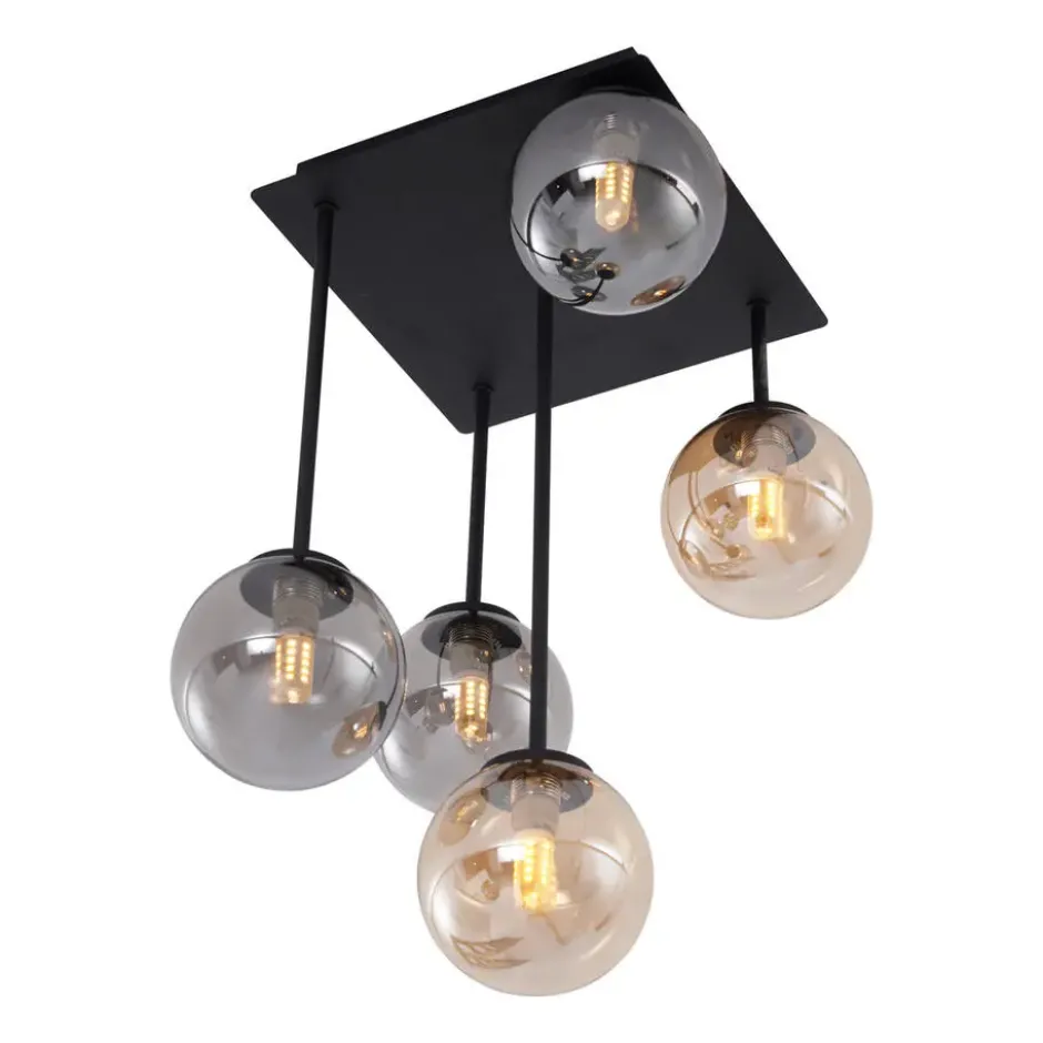 Qazqa plafondlamp athens zwart g9