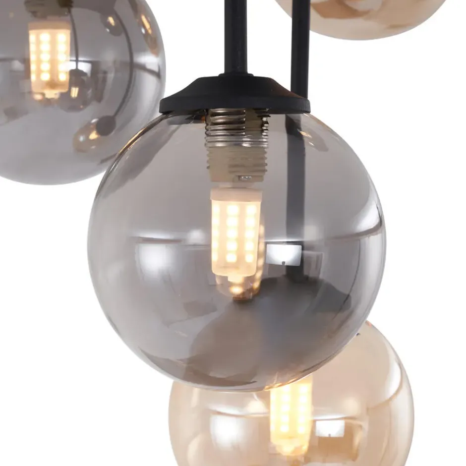 Qazqa plafondlamp athens zwart g9