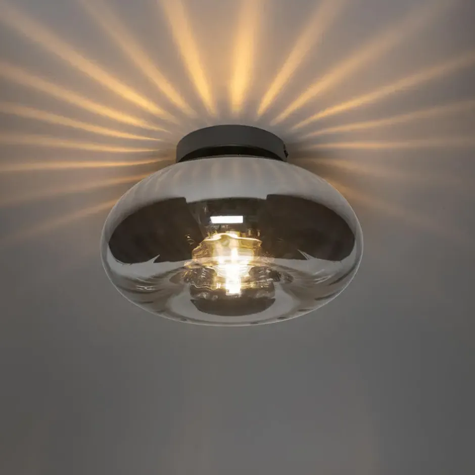 Qazqa plafondlamp ayesha zwart e27