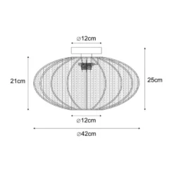 Qazqa plafondlamp bida bruin e27