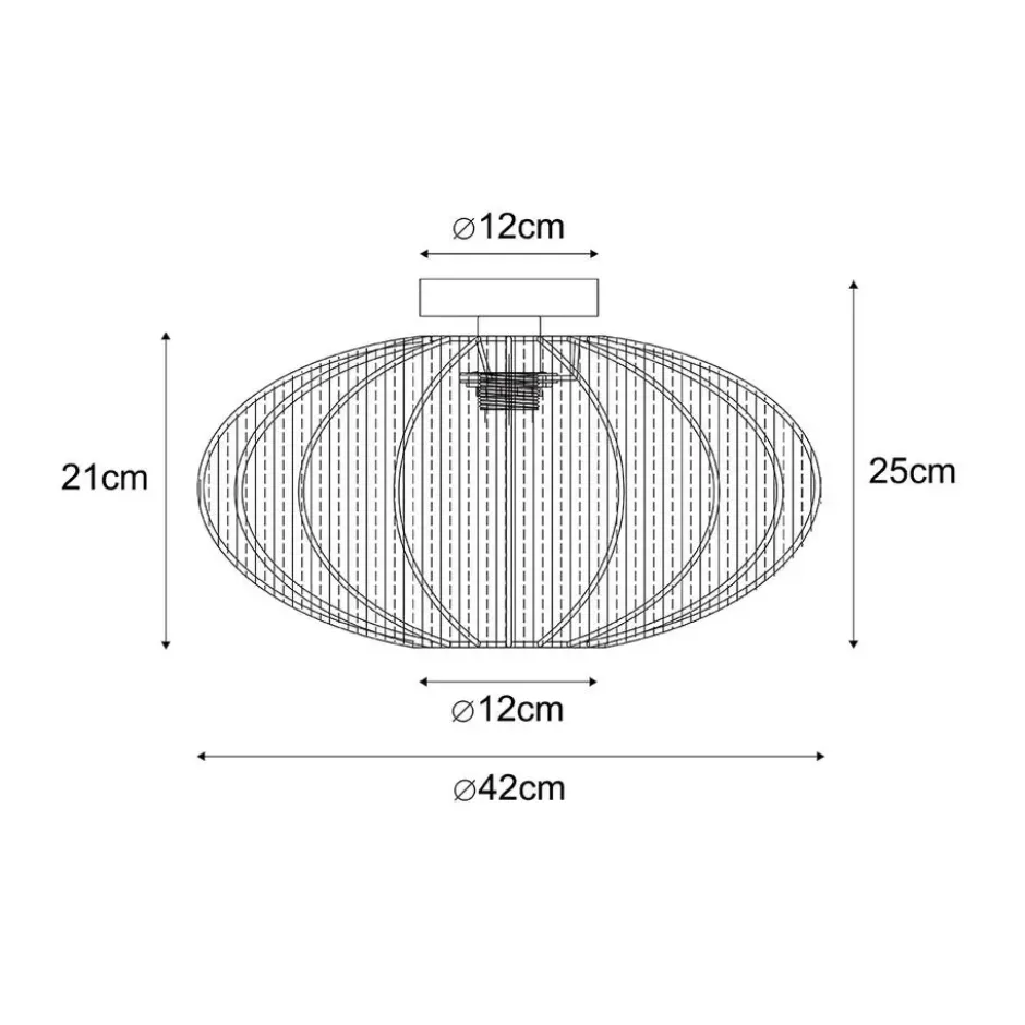 Qazqa plafondlamp bida bruin e27
