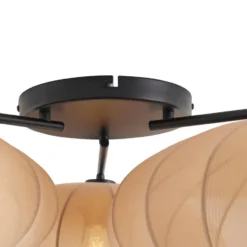 Qazqa plafondlamp bida bruin e27