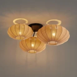 Qazqa plafondlamp bida bruin e27