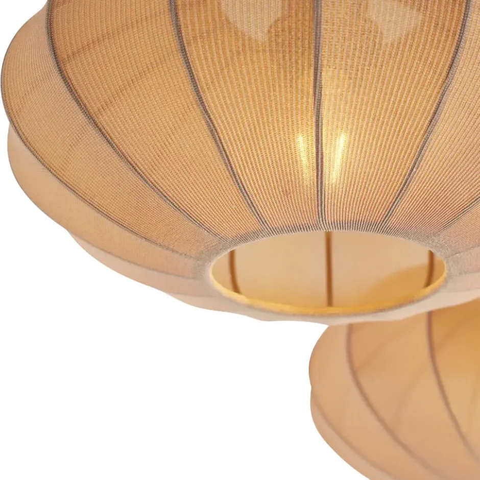 Qazqa plafondlamp bida bruin e27