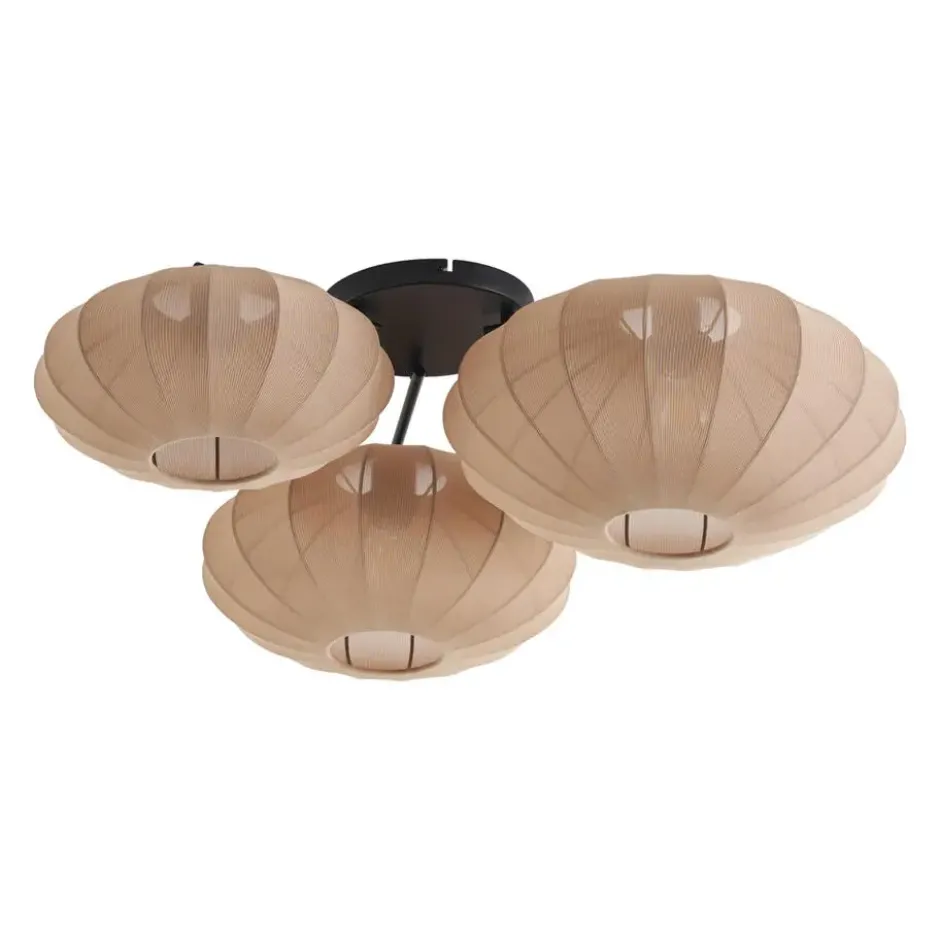 Qazqa plafondlamp bida bruin e27