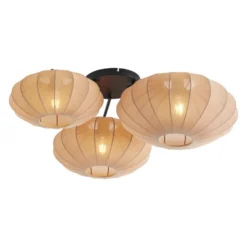 Qazqa plafondlamp bida bruin e27