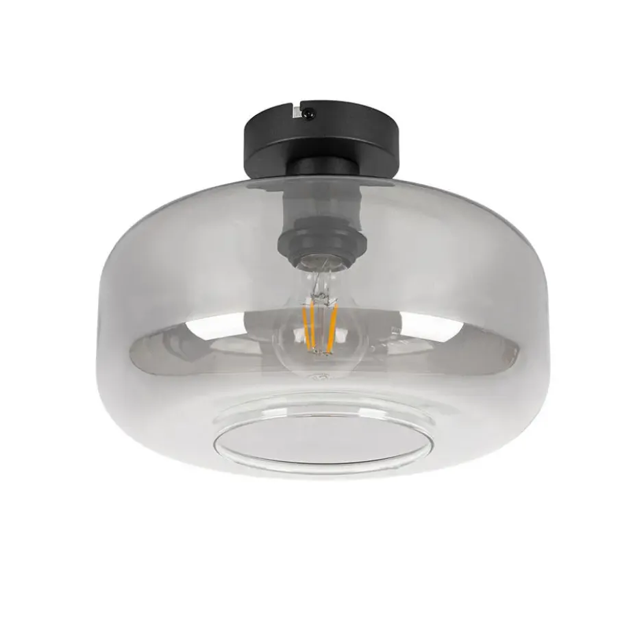 Qazqa plafondlamp bizle grijs e27