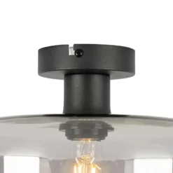 Qazqa plafondlamp bizle grijs e27