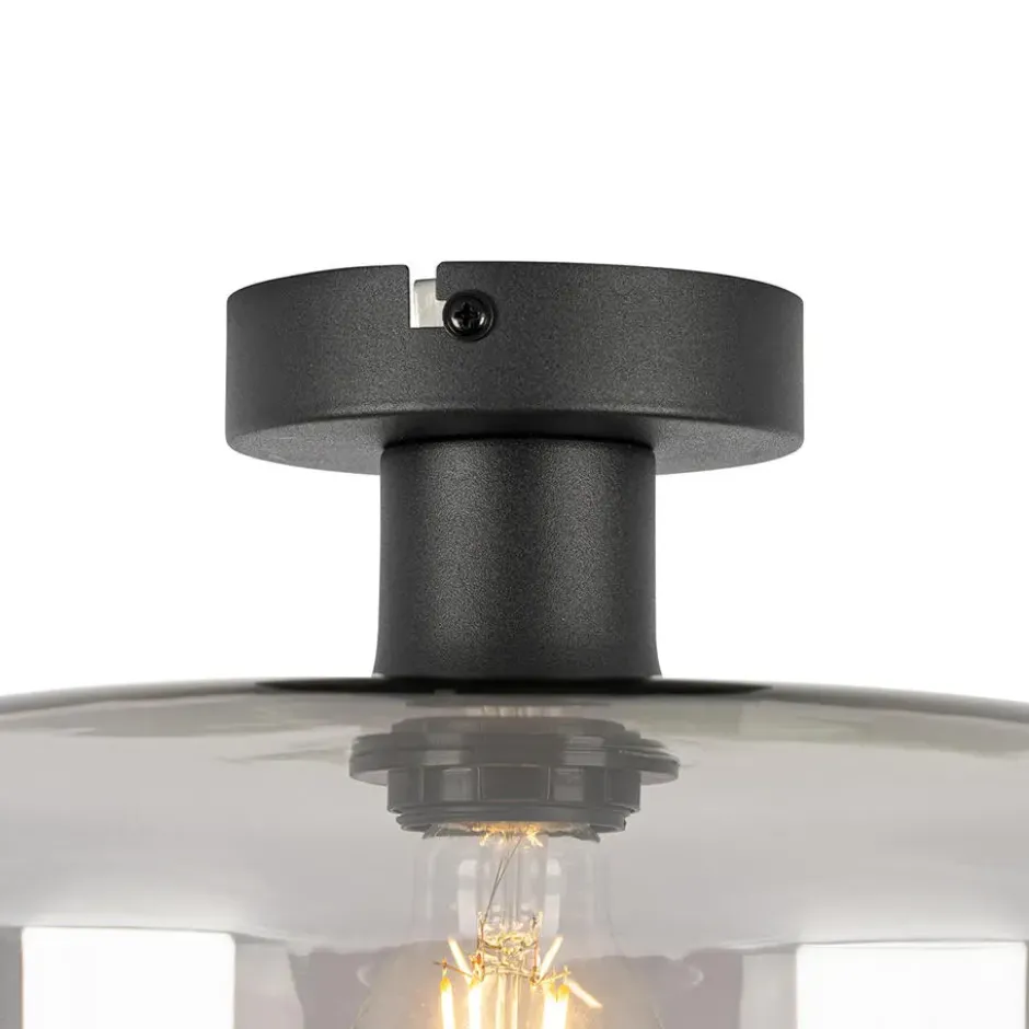 Qazqa plafondlamp bizle grijs e27
