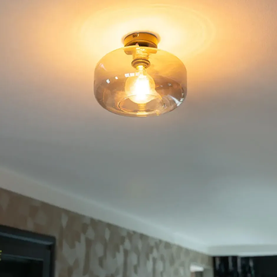 Qazqa plafondlamp bizle grijs e27