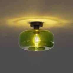 Qazqa plafondlamp bizle zwart e27
