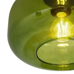 Qazqa plafondlamp bizle zwart e27