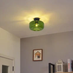 Qazqa plafondlamp bizle zwart e27