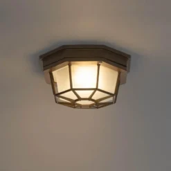 Qazqa plafondlamp bri bruin e27
