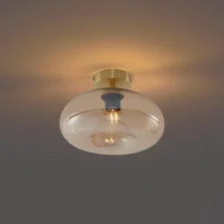 Qazqa plafondlamp busa goudkleurig e27