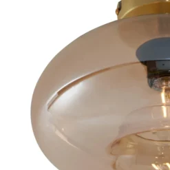 Qazqa plafondlamp busa goudkleurig e27